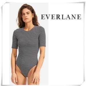 Everlane Black and White Striped Bodysuit